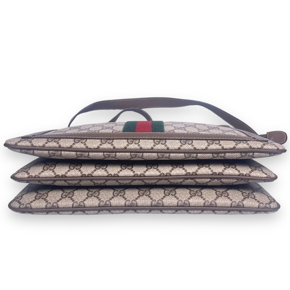 🔴SOLD🔴Gucci GG Monogram Canvas and Brown Leather shoulder bag - Picture 9 of 17
